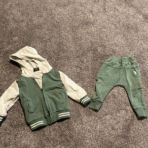 Little Bipsy Green Zip Up Jacket/Pants Set